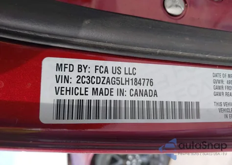 2020 Dodge Challenger Sxt from USA, damaged, VIN 2C3CDZAG5LH184776